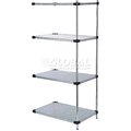 Nexel Galvanized Steel, 5 Tier, Solid Shelving Add-On Unit, 24Wx18Dx86H A18248SZ5